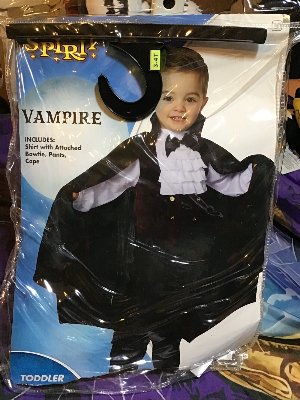 Spirit halloween vampire toddler costume size 3-4t